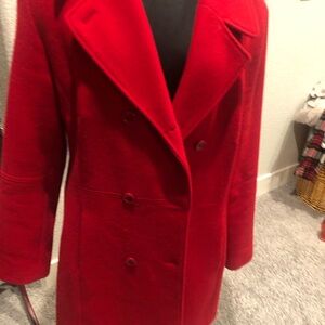 Arizona Jean Company Vibrant Red Pea Coat